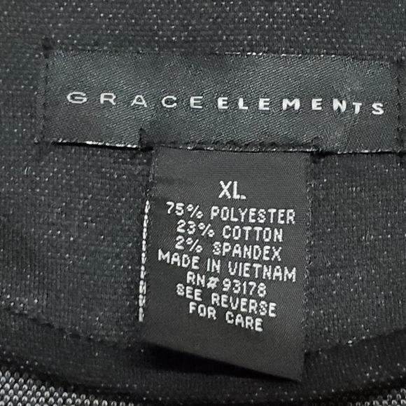 Grace elements faux-Zipper-Waist multi speckled ombre v-neck stretchy jacket XL - Picture 10 of 10